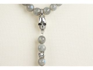 King Baby Studio Labradorite Rosary with Silver Roses, Skull and 