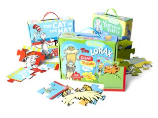 Dr. Seuss Floor Puzzle Bundle   The Lorax, The Cat in the Hat 
