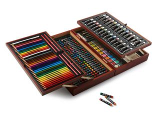 ART 101 174 Piece Deluxe Art Set with Folding Tray Wood Case   53174