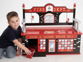 Levels of Discovery Fire Engine Toy Box Bench Seat   LOD20036