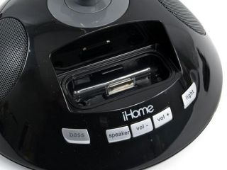 black ihome ipod speaker dock and desk lamp dock controls