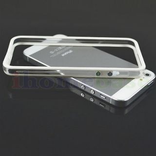   TPU Silicone Bumper Frame Case W/ Metal Buttons for iPhone 5 5G 5th