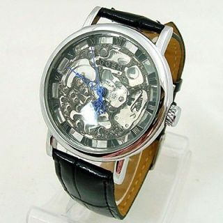 Newly listed GOER BLACK PATTERN DIAL SKELETON MECHANICAL MENS WATCH 