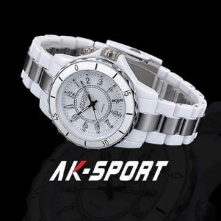 AK Sport Mens 7 Colors Flashing LED lights White Sport Wrist Watch 