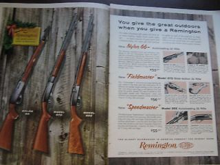 1961 Remington Ad Nylon 66 22 Rifle 8 x10 Fieldmast​er Speedmaster 