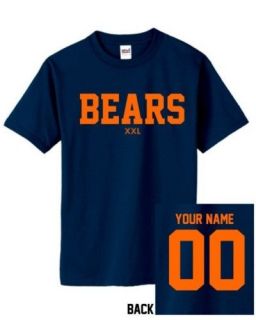 Bears Custom Name & Number Navy T Shirt Jersey Chicago Personalized 