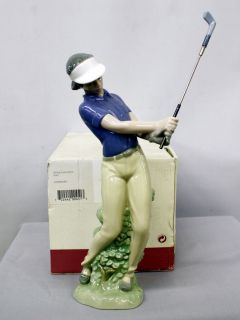 nao fore woman playing golf porcelain figurine 0451 new time