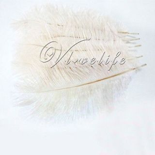 10PCS White Ostrich Feathers approx 20 25cm/8 10in​ch wedding party