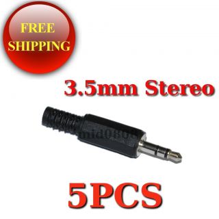 5pcs x 3.5mm 1/8 Stereo Audio Male Plug Jack Adapter Connector solder 