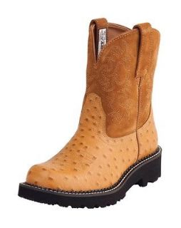 Ariat Fatbaby Boots Womens Western Cowboy 10 B Cognac Ostrich 10000821