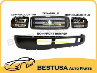05 07 FORD F250 F350 HARLEY DAVIDSON BUMPER GRILLE 4 PC (Fits Ford F 