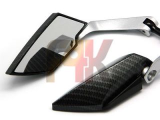 SILVER CARBON FIBER REARVIEW MIRRORS FOR YAMAHA YZF R1 R6 FZ YFZ 