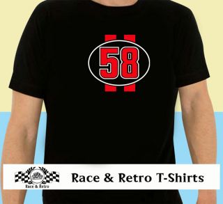 Race & Retro   Classic Marco Simoncelli Race Number T Shirt