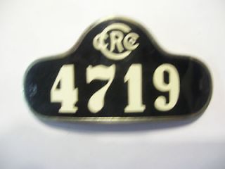   Retired CRC Chicago Railroad Company Metal Hat Badge Number 4719
