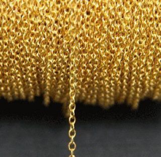 32ft spool of Gold Plated Round Cable Chain 1.2mm x 1.5mm