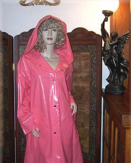 NEW Shiny Xtra Large Hood Raincoat PVC Vinyl Slicker Rain Coat Rain 