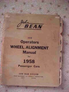 1958 john bean wheel alignment auto manual car j time