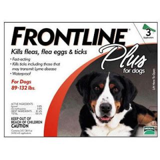 Months Frontline Plus XL Dogs 89 132 lbs. 3 Doses New in Box Extra 