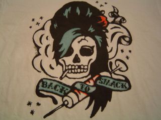 Rad AMY WINEHOUSE Back To Smack T Shirt Size L/Heroin/Tattoo/Back To 