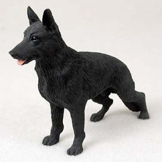 German Shepherd Hand Painted Collectible Dog Figurine Statue Black