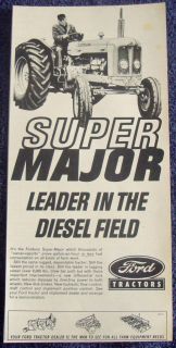1962 SUPER MAJOR FORDSON TRACTOR DIESEL CANADA AD 8,000 LBS DRAW BAR