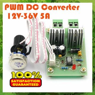 New PWM DC Converter, 12V 36V 5A 10A DC Motor Speed Adjuster 