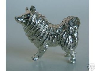 miniature sterling silver siberian huskie dog figurine  261 