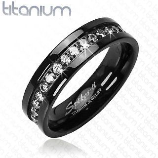 titanium black cz eternity wedding band mens ring sz 12