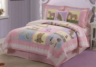 GIRL HORSE LAVENDER RANCH PONY HORSE SHOE GIRL QUEEN Bed in a BAG SET