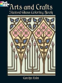 Arts and Crafts Stained Glass Coloring Book by Carolyn Relei 2002 