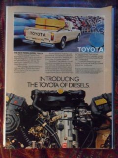 1981 Print Ad Toyota Diesel Truck Car Automobile ~ Oh What A Feeling