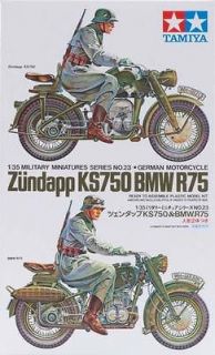 NEW Tamiya 1/35 German Motorcycle Zundapp KS750 & BMW R75 35023 NIB
