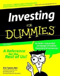 Investing for Dummies by Eric Tyson 1999, Paperback