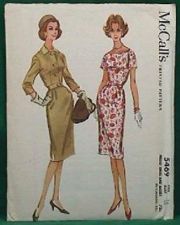 vintage 1960 mccalls dress jacket 5469 pattern size 16 time