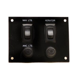 standard black boat switch panel w fuses 