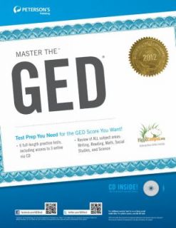 Master the GED 2012 w CD by Petersons 2011, Paperback Paperback 