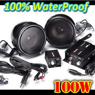 Speakers Black color Waterproof Audio kit for Motorcycle @U200 [Black]