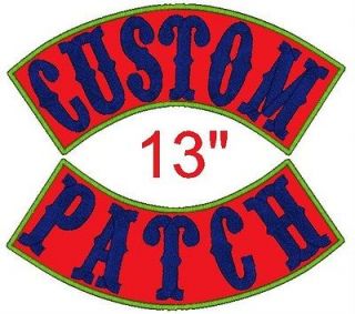 Custom Embroidered Name Patch XL Rocker Motorcycle 13 Personalized 