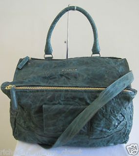 New GIVENCHY Green Pandora Textured Sheepskin Leather Handbag Bag
