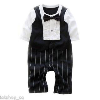nwt baby boy bowtie tuxedo vest romper suit 106 sz 6 12m