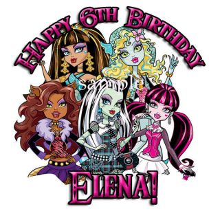 New MONSTER HIGH Round Edible CAKE Decoration Image Icing Topper