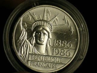 1986 france 100 francs 1 ounce silver status of liberty 1209 11 time 