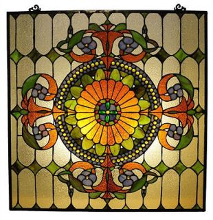 Victorian Design Tiffany Style Stained Glass Window/Ceiling Panel 