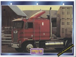 1984 kenworth k100e 112 inch vit truck photo spec sheet from canada 