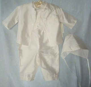   BAPTISM CHRISTENING BABY BOY SUIT $152 LITTLE THINGS MEAN A LOT 3PC
