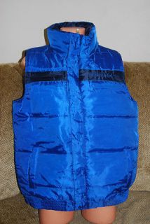 New Mens Authentic Mark Ecko Unltd Olympic Blue Zip Bubble Vest $80 