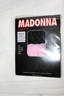 Cervin Madonna Stockings, Small Black with Pale Pink Lace BNIP