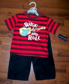New Boys FADED GLORY 2pc Red White Black Rock and Roll Guitar Outfit 