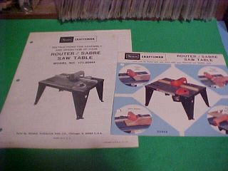   CRAFTSMAN OWNERS MANUAL ROUTER FOR SABRE SAW TABLE MODEL 171.25444