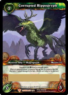 Corrupted Hippogryph Loot Card World of Warcraft TCG Unscratched